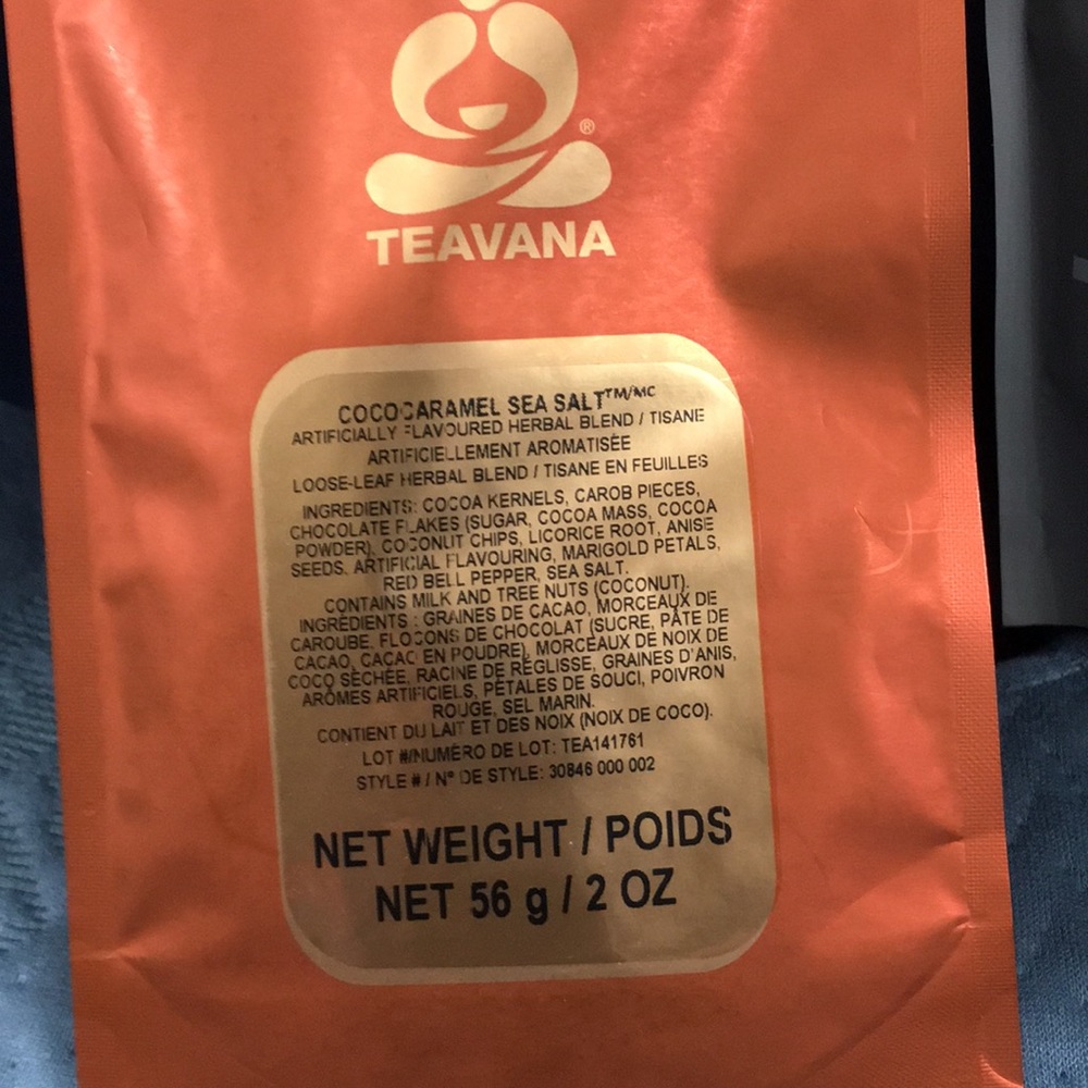 Teavana Cocoa Carmel sea salt Tea 2 oz